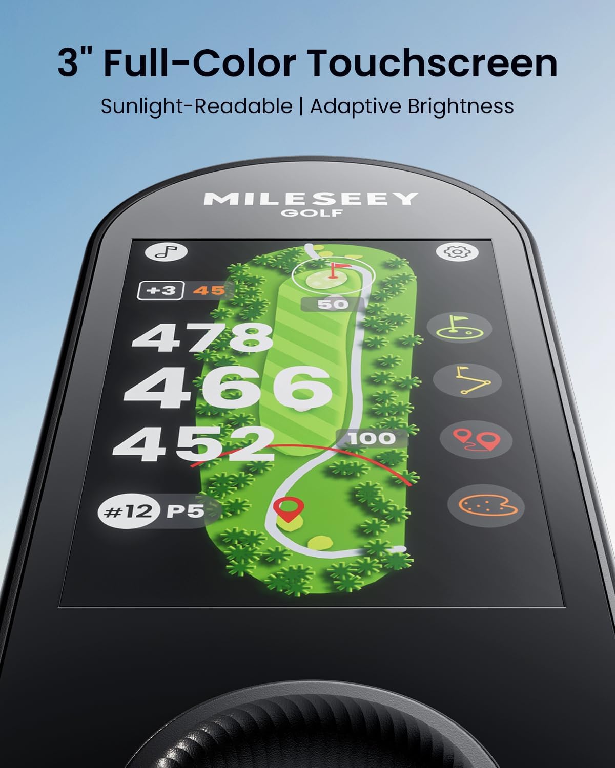 MILESEEY GeneSonic Go Handheld Golf GPS Rangefinder, 43000+ No Subscription Preloaded Courses, Auto Hole Golf Yardage Device, Touchscreen, 10H Battery, Magnetic, Waterproof, Hazard, Green Distances