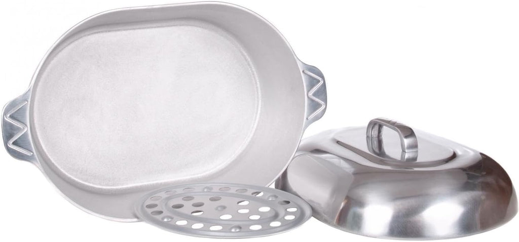 13 Inch Aluminum Oval Roaster - McWare by Cajun Classic Cookware