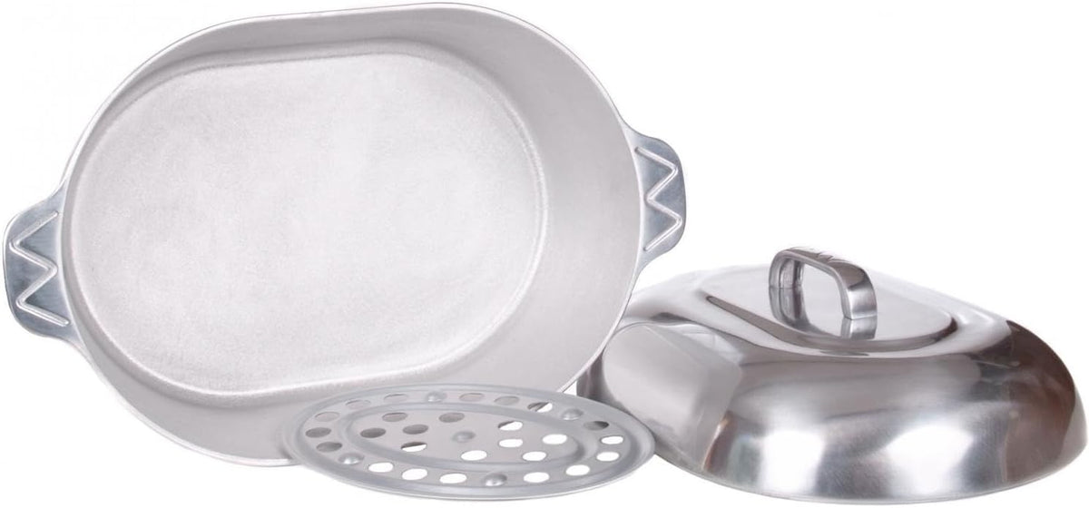 13 Inch Aluminum Oval Roaster - McWare by Cajun Classic Cookware