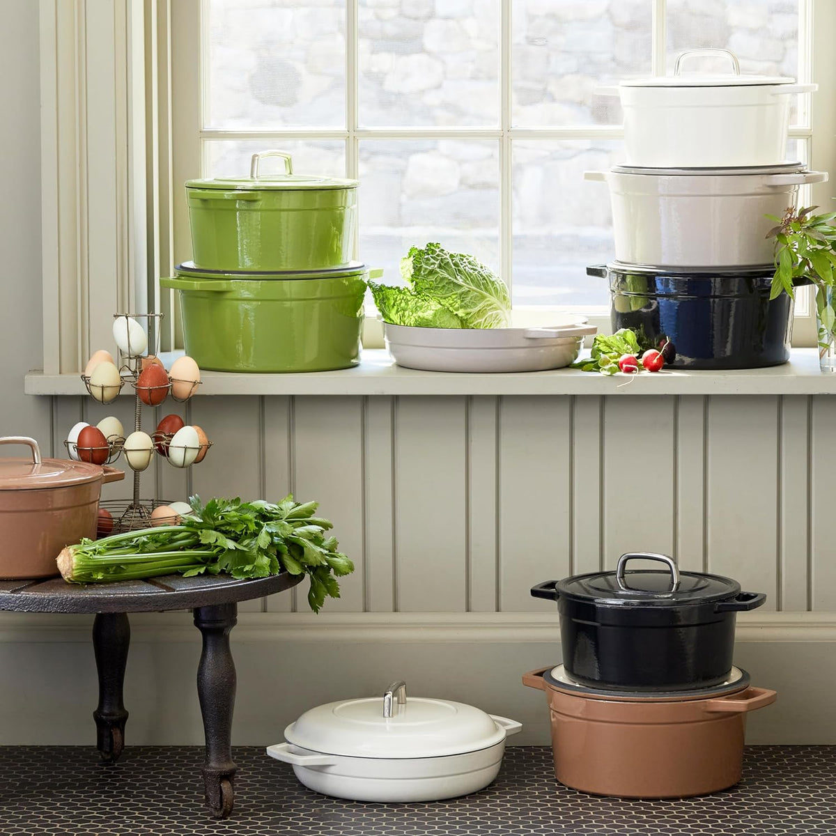 Martha by Martha Stewart 7 QT European Enameled Cast Iron Dutch Oven w/Lid - Crescent Moon