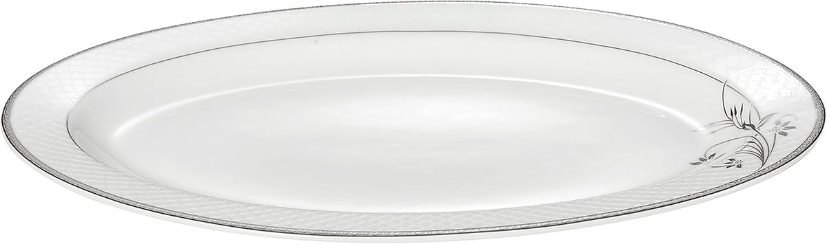 Lorenzo 57 Piece Elegant Bone China Service for 8 Viola Dinnerware Sets, Silver
