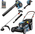SENIX 22" Self-Propelled Gas Lawn Mower (170cc) +17-Inch 26.5 cc Gas Weed Wacker + 26.5cc Gas Leaf Blower Yard Tool Kit