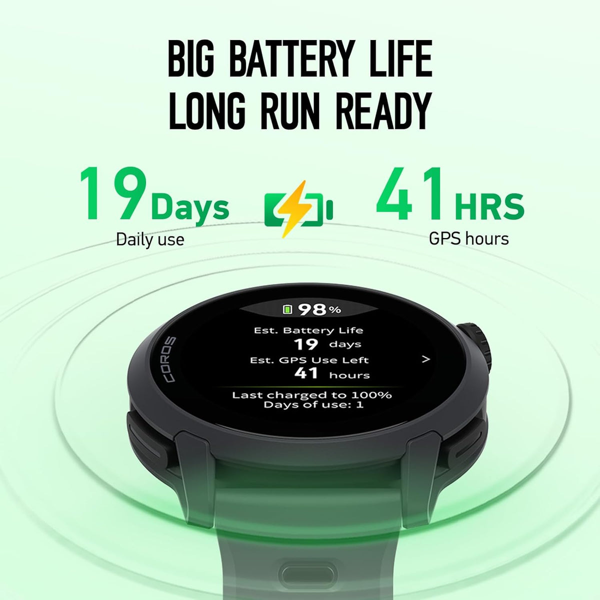 COROS PACE 4 Ultralight Sport GPS Watch, 1.2" AMOLED Touchscreen,19 Days of Daily use, Voice Features, Advanced Training Tools, Accurate GPS, Heart Rate Monitor, Run (Black Silicone)