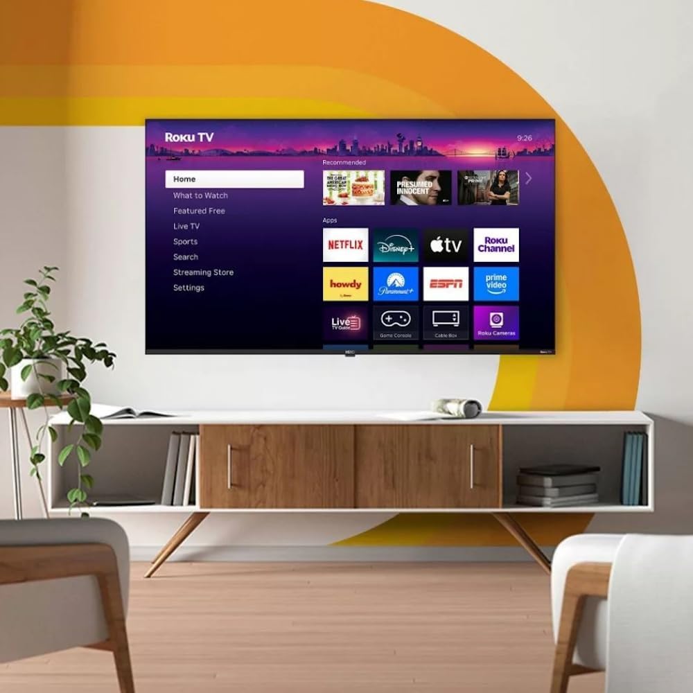 Roku Hiro TV 55" 4K HDR10 Smart TV Flat Screen LED TV & Dolby Audio Streaming, with Wi-Fi & Bluetooth, 3X HDMI Ports, Supports Apple Airplay - H55C4C4 (Renewed)