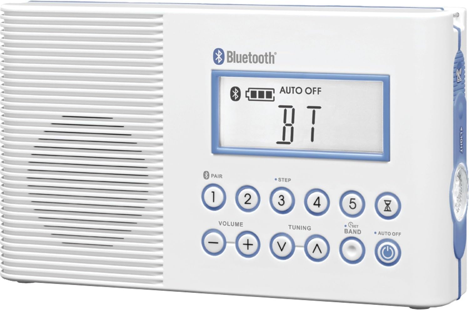Sangean H202 AM/FM Weather Alert Waterproof Shower Radio, White