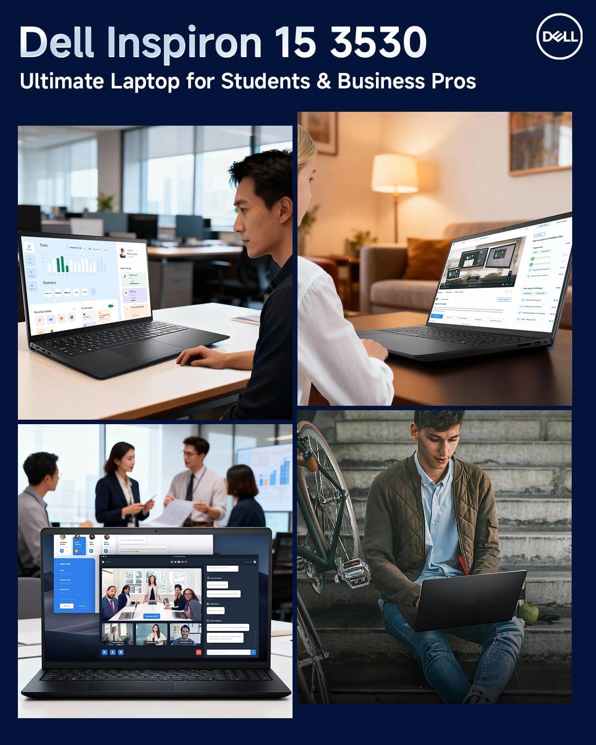 Dell Inspiron 15 3530 Touchscreen Laptop Computer, 15.6" FHD Anti-Glare Touchscreen, Intel 10-Core i5-1334U(Up to 4.6 GHz), 20GB RAM, 512GB SSD, Copilot AI, WiFi 6, Student & Business, Windows 11 Pro
