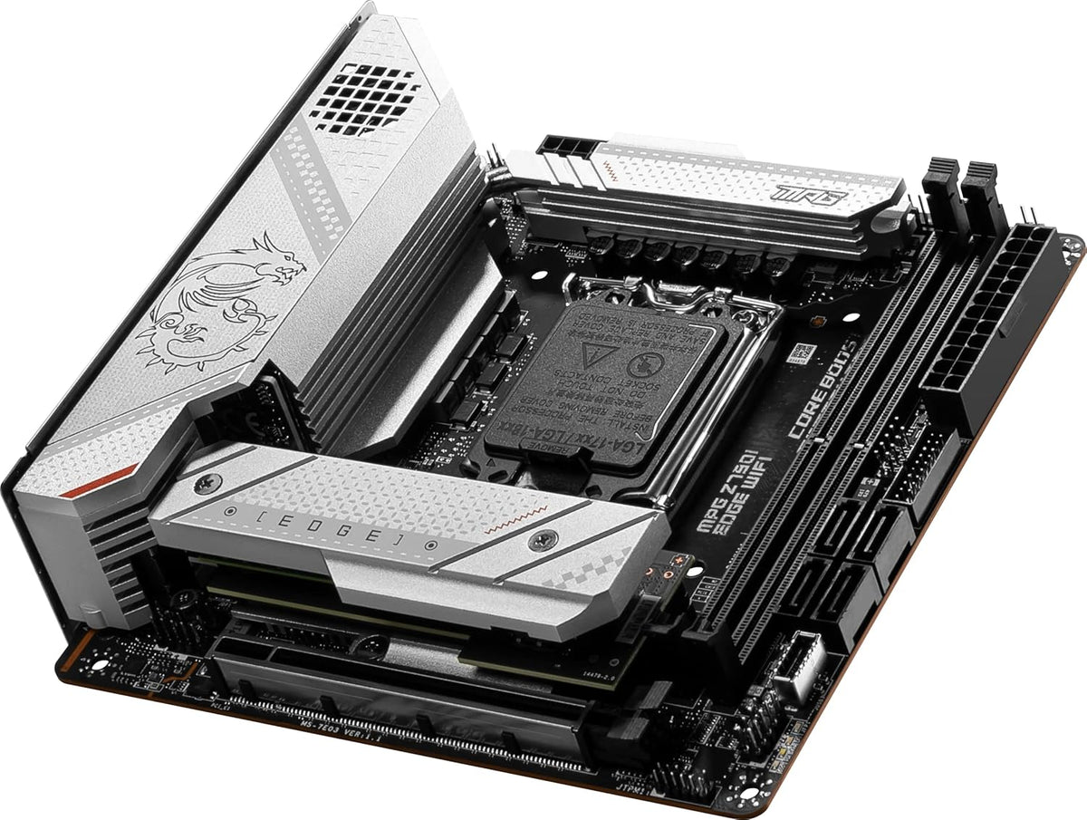 MSI MPG Z790I Edge WiFi Gaming Motherboard (Supports 12th/13th/14th Gen Intel Processors, LGA 1700, DDR5, PCIe 5.0, M.2, 2.5Gbps LAN, USB 3.2 Gen2, Wi-Fi 6E, Bluetooth 5.3, Mini-ITX)