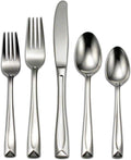 Oneida Silverware Set, Lincoln 45-Piece Everyday Flatware Set, Service For 8, 18/0 Stainless Steel, Medium Weight, Dishwasher Safe, Knives Spoons And Forks Sets, Utensils (Silver, 45 Piece)