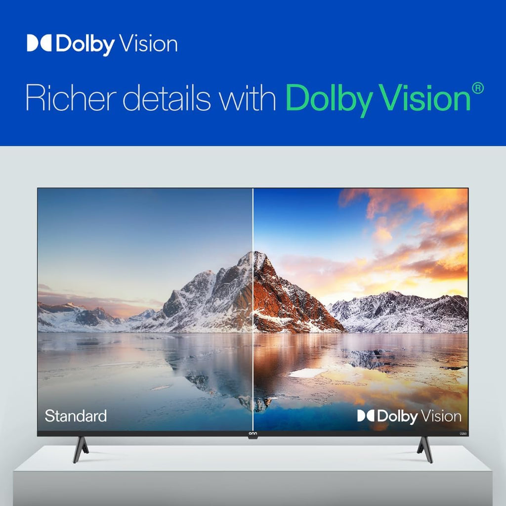 ONN Smart TV 55" Powered by VIZIO Technology Class 4K UHD, Bluetooth, DTS:X and DTS:Virtual X, 60Hz Refresh Rate, Dolby Vision HDR, Smart Home + Free WallMount - 55S4V1 (Renewed)