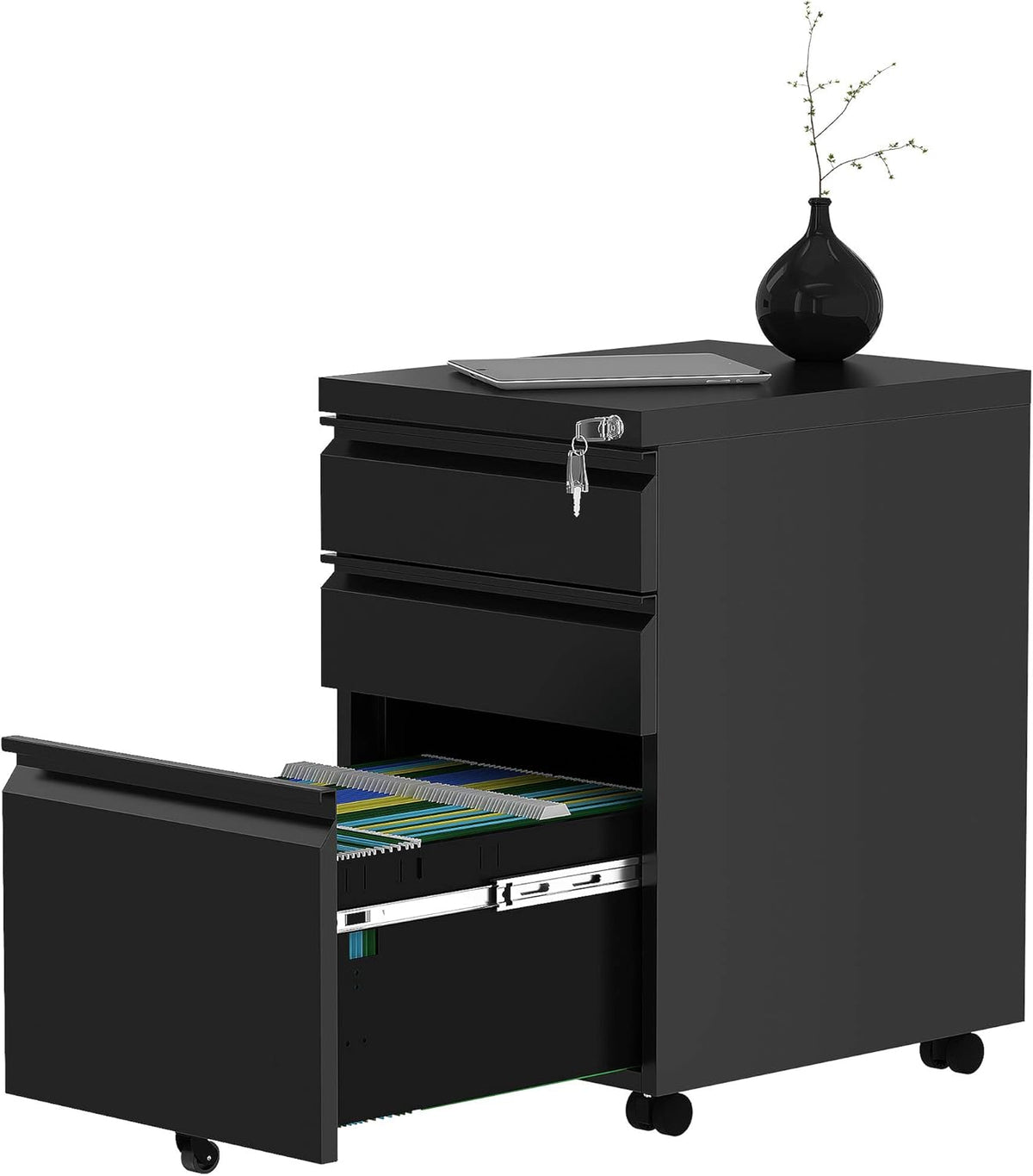 YITAHOME 4-Drawer Mobile File Cabinet with Lock,