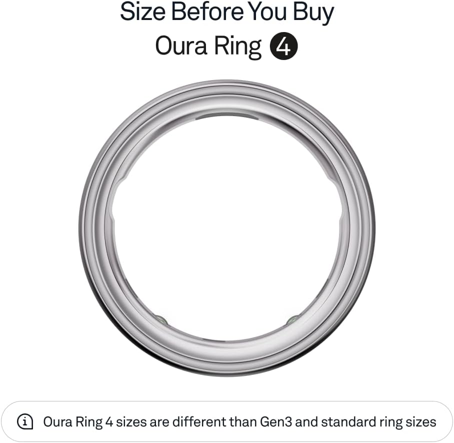 Oura Ring 4 - Silver - Size 9 - Sleep, Activity, Women's Health, AI Advisor, Up to 8 Days of Battery Life, Size Before You Buy, Android & iOS Compatible