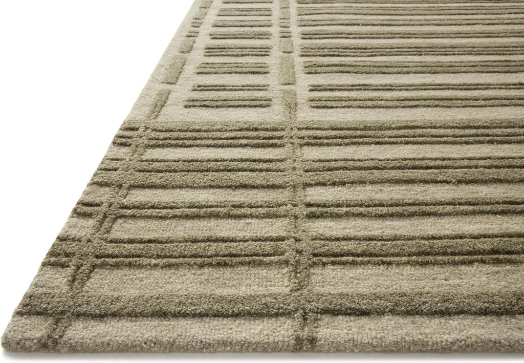 Loloi Chris Loves Julia Bradley Collection, Sage & Olive, 8'-6" x 11'-6" Area Rug – Classic Striped Area Rugs for Living Room, Bedroom, Entryway & Hallway, High Traffic Area Home Decor Rug