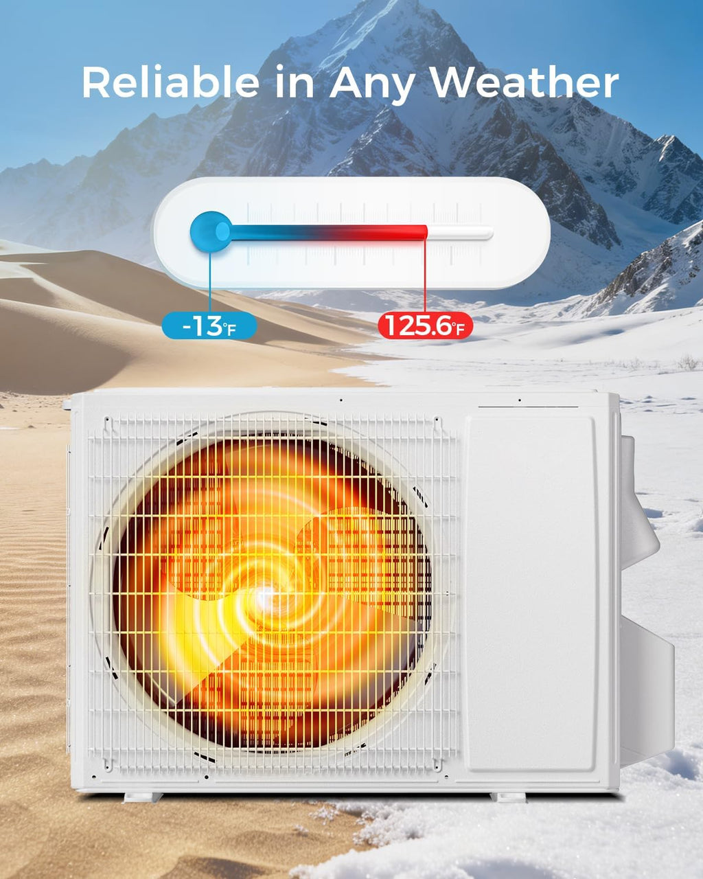 Feelfunn 24000 BTU Mini Split AC/Heating System, 19 SEER2 208-230V, Cools Rooms up to 1250 Sq.Ft, Air Conditioner with Installation Kit, Remote, Wi-Fi Control, Low Noise, Compatible with Alexa