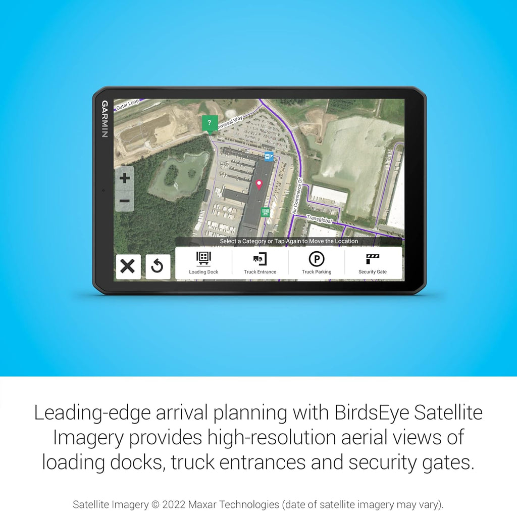 Garmin dezl OTR810, Large 8' GPS Navigator, Custom Truck Routing, High-Res Birdseye Satellite Imagery, Truck & Trailer Services Directory, Black