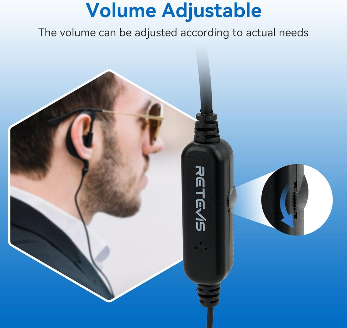Retevis H-777 2 Way Radios(20 Pack) with Volume Adjustable Walkie Talkie Earpiece(20 Pack), Rechargeable Two Way Radios, Hand Free Adults Walkie Talkies with Charging Base