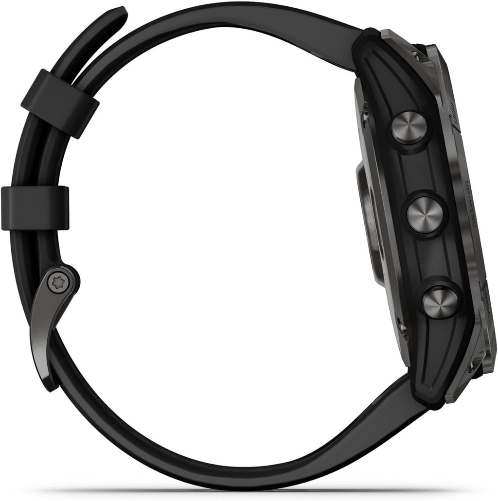 Garmin Fenix 7X Solar, Larger Sized Adventure smartwatch, with Solar Charging Capabilities, Rugged Outdoor Watch with GPS, Touchscreen, Health and Wellness Features, Slate Gray with Black Band