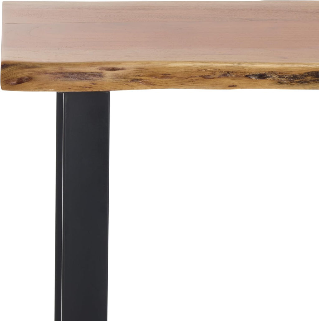 SAFAVIEH Home Collection - Adella Live Edge Entryway Console Table, Natural Wood Top with Black Metal Open Legs (CNS3704A)