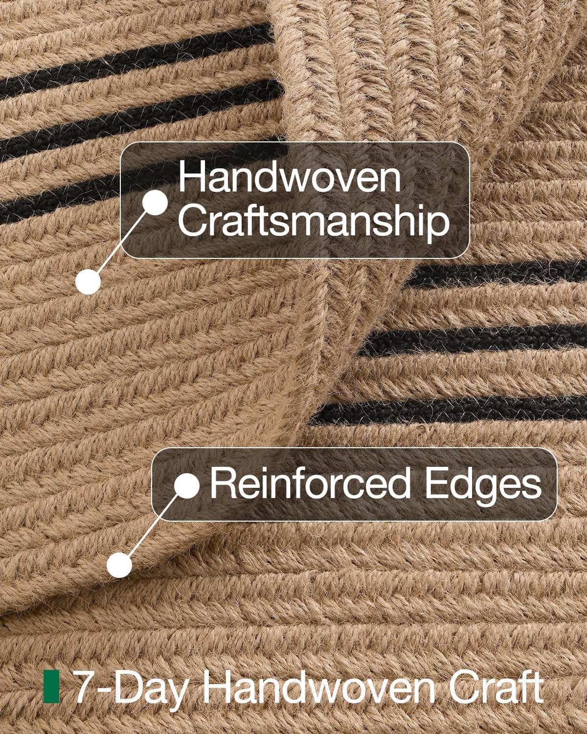 LUMI 3x8 Jute Runner Rug Non Slip for Hallway, Natural Rustic Carpet No Shedding, Farmhouse Braided Area Mat Indoor High Traffic for Living Room, Entryway, Kitchen, Laundry