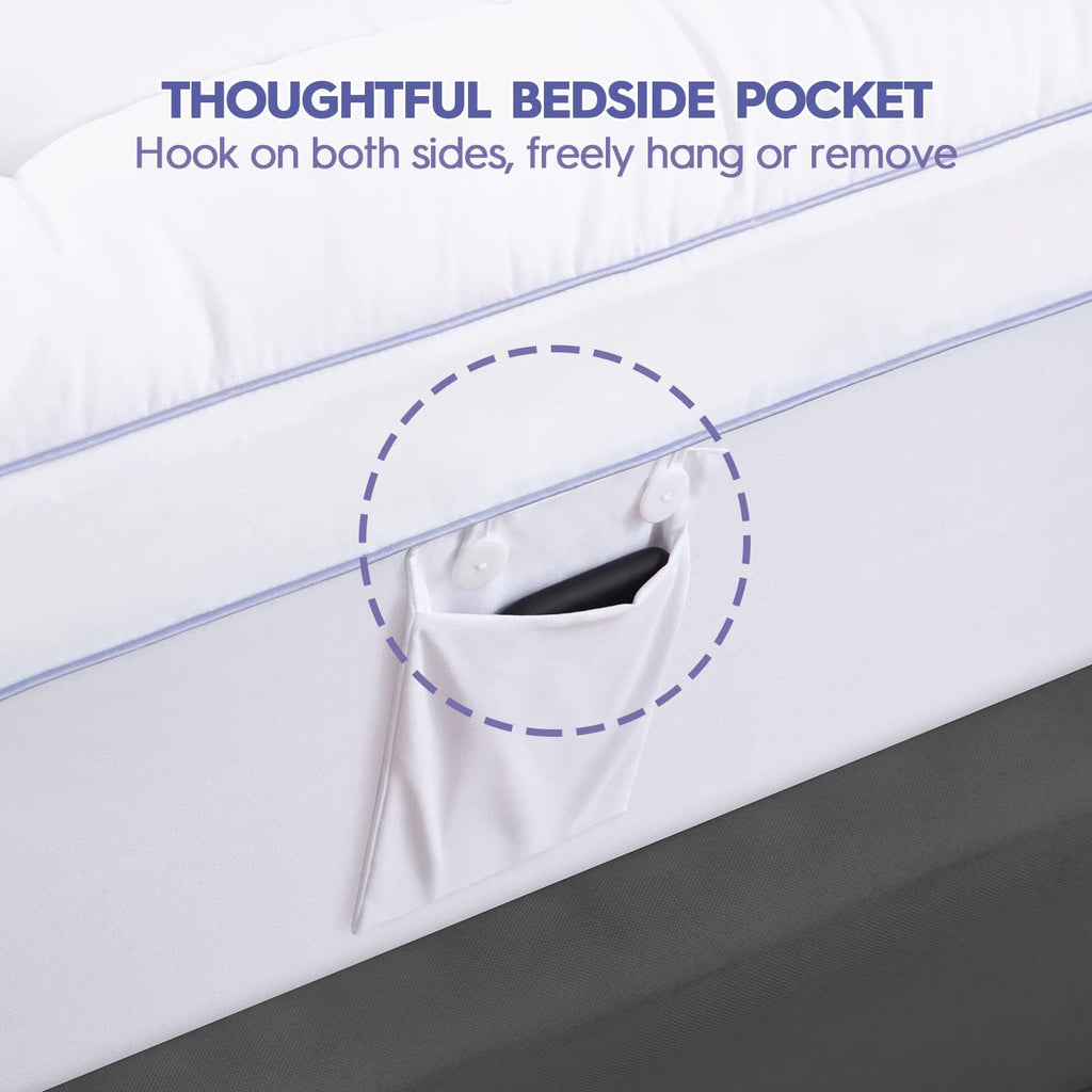 ABENE Queen Size Dual Layer 3 Inch Memory Foam Mattress Topper, 2 Inch Gel Memory Foam Plus 1 Inch Down Alternative Pillowtop Mattress Pad Cover, Thick Soft Bed Topper Support for Back Pain