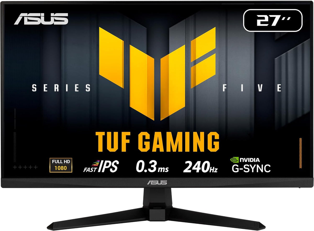ASUS TUF Gaming 27”1080P Monitor (VG279QM5A) – Full HD (1920 x 1080), 240Hz, 0.3ms, Fast IPS, G-SYNC Compatible, Extreme Low Motion Blur Sync, 99% sRGB, DisplayWidget, Gaming AI, 3 yr Warranty