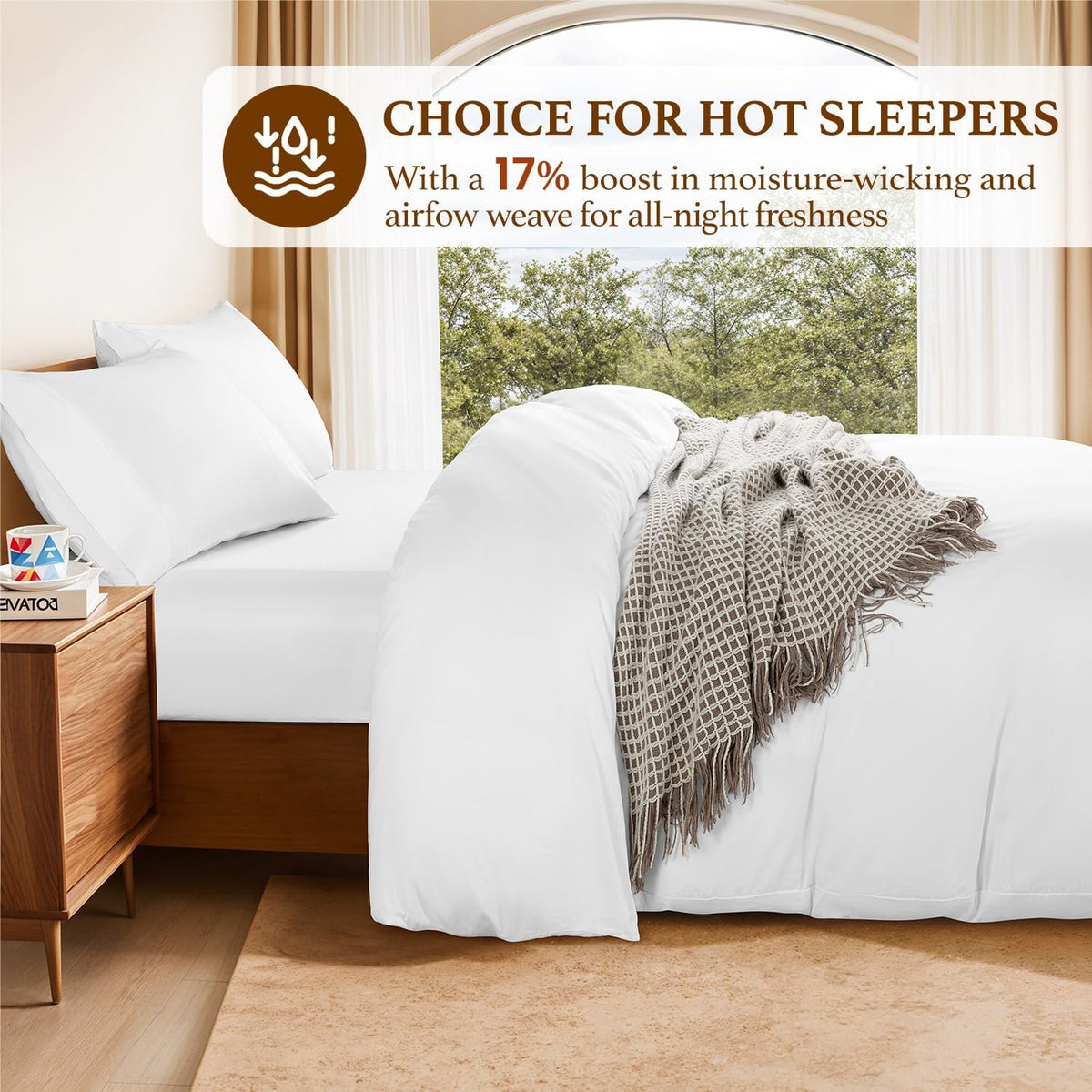 DEITAS 100% Cotton Duvet Covers - 1200 Thread Count, Luxury Egyptian Cotton Comforter Cover, Hotel Bedding Duvet Covers 3 Piece(King,White)
