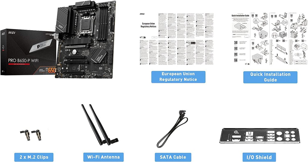 INLAND MSI PRO B650-P WiFi Motherboard with AMD Ryzen 5 7600X 6-Core Desktop Processor (AMD AM5, ATX, DDR5, PCIe 4.0)