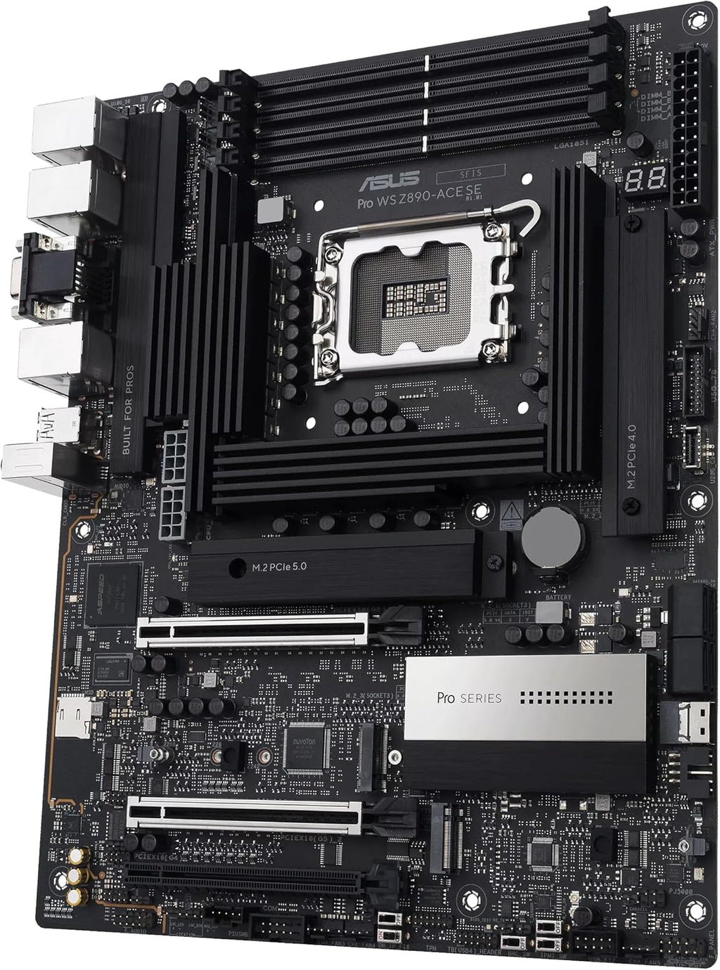 ASUS Pro WS Z890-ACE SE Z890 LGA 1851 ATX Motherboard, Intel® Core™ Ultra Series 2 Ready, Advanced AI PC-Ready, PCIe® 5.0, DDR5, 10G & 2.5G LAN, 4X M.2, USB 20Gbps, Thunderbolt™ 4, onboard BMC, AI OC