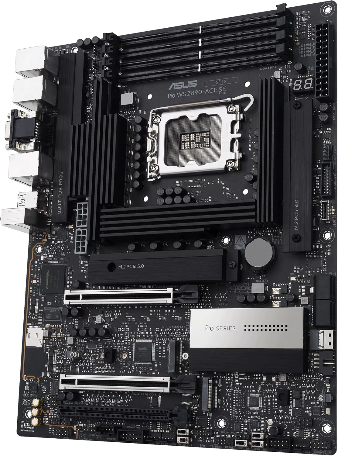 ASUS Pro WS Z890-ACE SE Z890 LGA 1851 ATX Motherboard, Intel® Core™ Ultra Series 2 Ready, Advanced AI PC-Ready, PCIe® 5.0, DDR5, 10G & 2.5G LAN, 4X M.2, USB 20Gbps, Thunderbolt™ 4, onboard BMC, AI OC