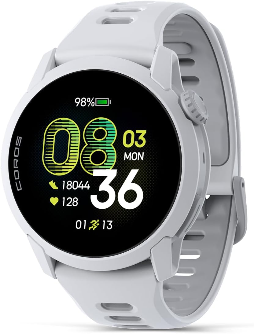 COROS PACE 4 Ultralight Sport GPS Watch, 1.2" AMOLED Touchscreen,19 Days of Daily use, Voice Features, Advanced Training Tools, Accurate GPS, Heart Rate Monitor, Run (White Silicone)