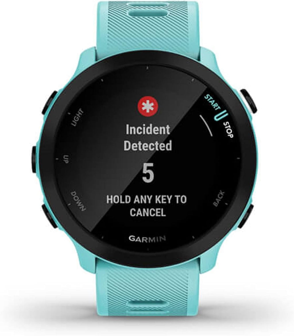 Garmin Forerunner 55, GPS Running Watch with Daily Suggested Workouts, Up to 2 weeks of Battery Life, Aqua One Size (Renewed)