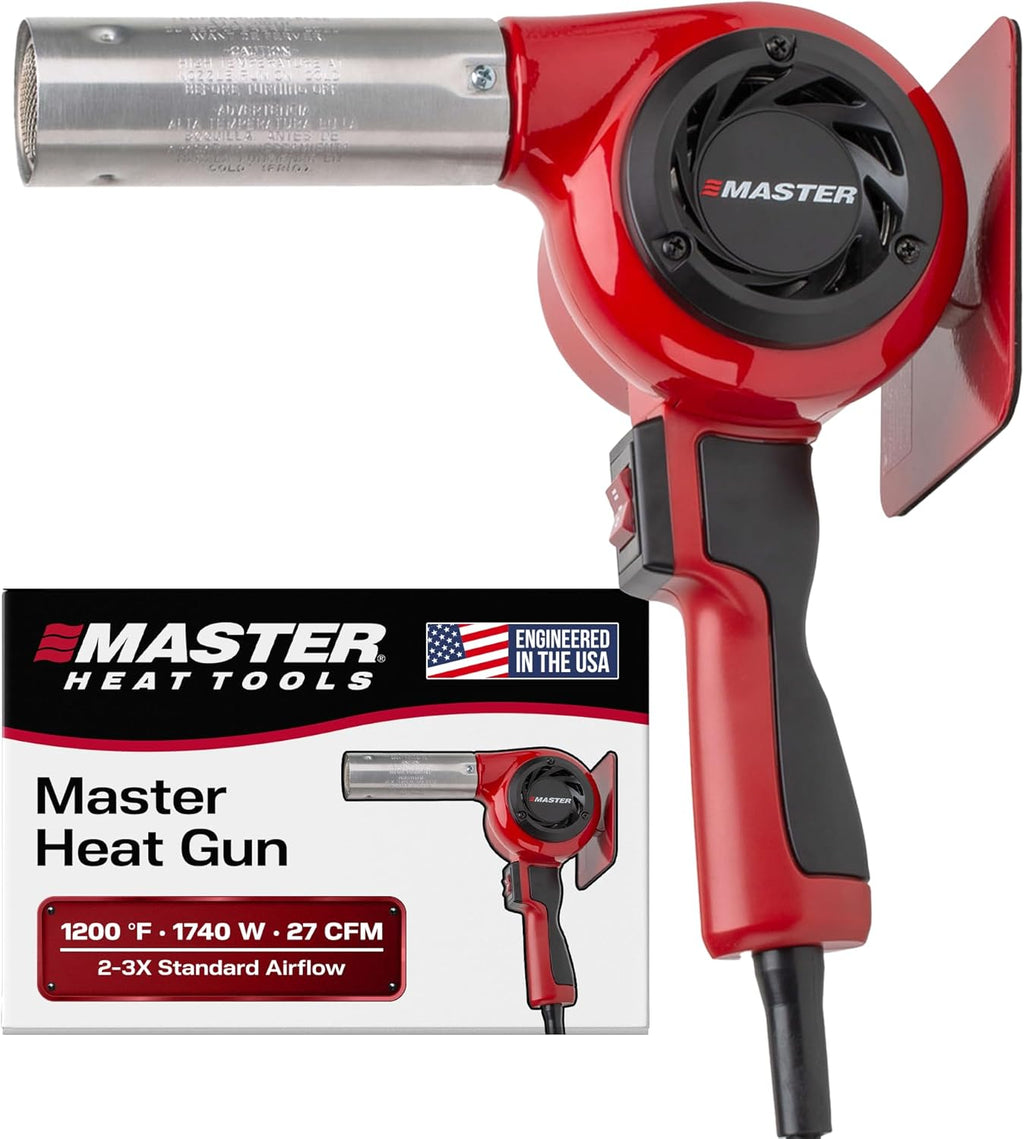 Master Appliance HG-501D Industrial Heat Gun, High Airflow, Quick Change Plug-In Heating Element, 1200F, 120V, 1740W, 14.5 Amps, Engineered In USA