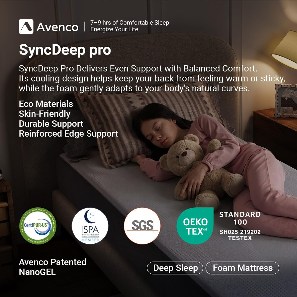 Avenco 8 Inch Full Size Mattress with Open-Cell Foam for Breathable Comfort, Gel Memory Foam Full Mattresses with Removable Cover, CertiPUR-US Certified Mattress in a Box