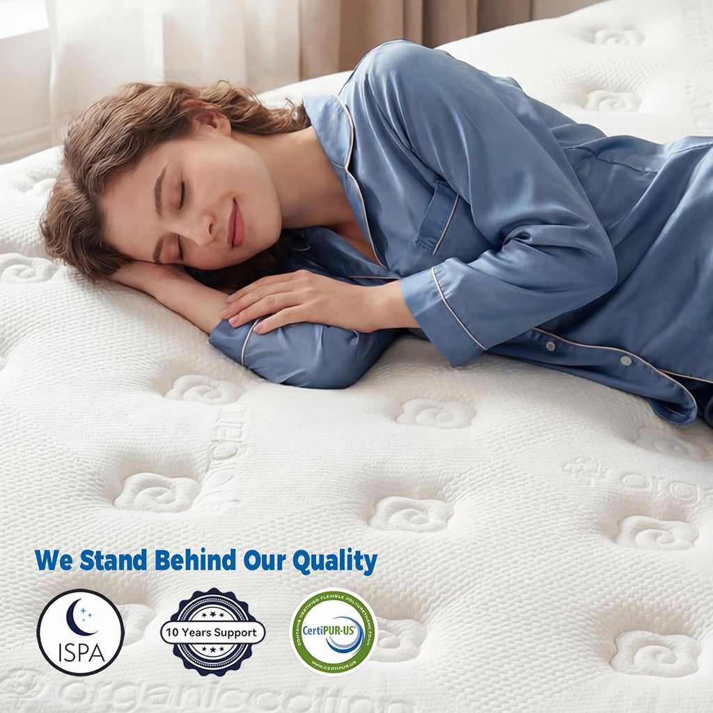 ailis Queen Mattress, 14 Inch Queen Hybrid Mattress in a Box, Medium Firm with Upgraded Pocket Springs for Superior Motion Isolation, Strong Edge Support & Breathable Comfort