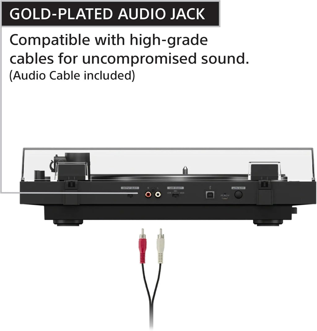 Sony PS-LX5BT Premium Wireless Bluetooth Turntable (2026 Model) : Fully Automatic Belt Drive Vinyl Record Player with Built-in Phono EQ and Included Audio Cable, Black