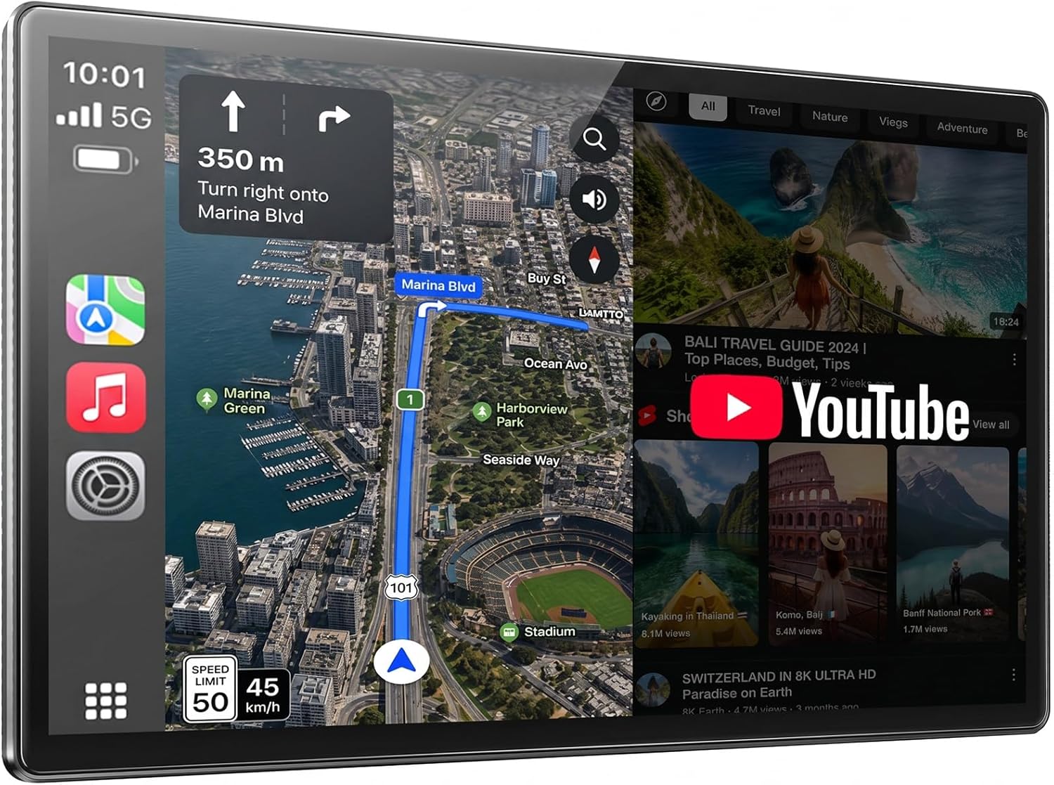 LAMTTO Extra Large 11 Inch Carplay Screen for Car, Built-in YouTube/TikTok Entertainment Video APPs, Backup Camera, Wireless Car Play and Android Auto Screen with Navigation/Voice Assistant/OTA Update