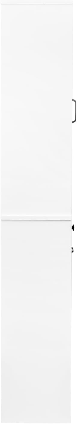 Tall Bathroom Storage Cabinet, Laundry Cabinet with Storage Shelf, Drawer, and Basket, Tilt Out Laundry Hamper, Narrow Storage Unit, for Bathroom, Living Room, Entryway, Kitchen (White)