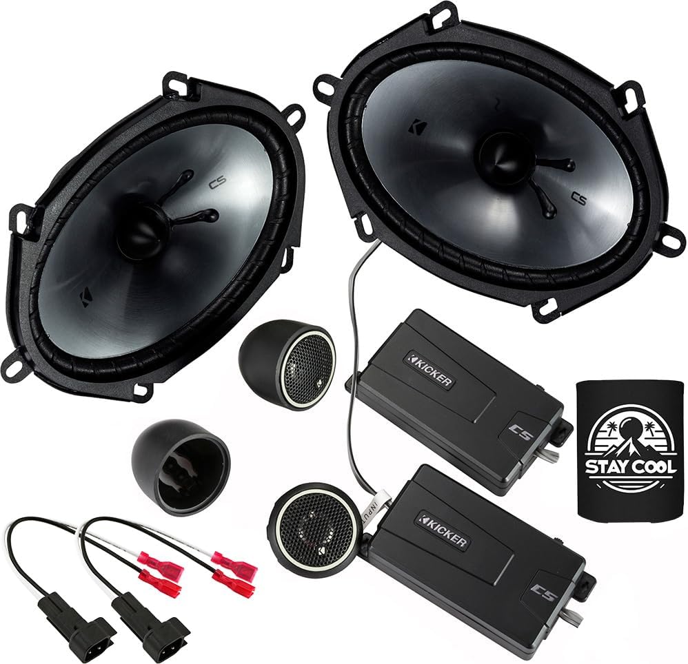 KICKER Speakers 6X8 inch for Ford F-250/F-350/F-450/F-550 1999-2016 Upgrade Kit - Pair of CS Series with Harness, Component Car Audio Front Door Speaker CSS68, 46CSS684