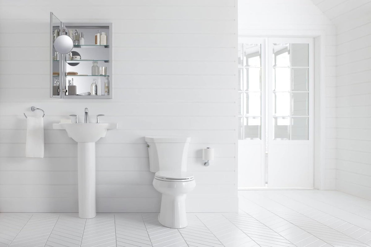 KOHLER K-28030-NA Verdera Medicine Cabinet with Slow-Close Mirror Door & Adjustable Shelves, Rectangular Frame, 20" x 40"