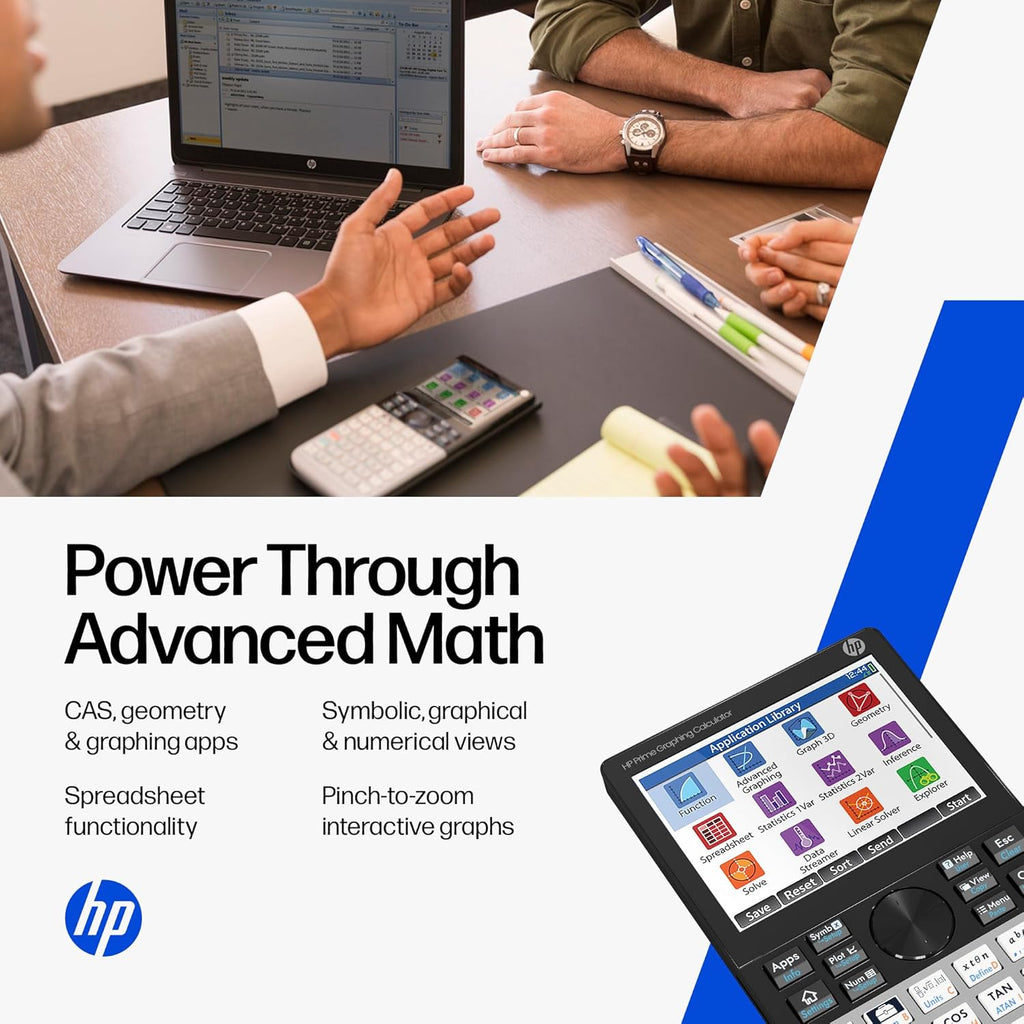 HP Prime G2 Graphing Calculator – Multi-Touch 3.5" Color Display CAS Exam Approved SAT/AP/IB Scientific Calculator for School, Highschool, College Students – Programmable, 256MB, Includes Case + Cloth