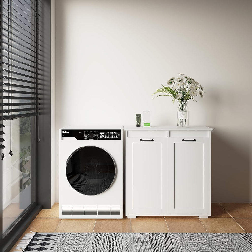 Tidyard Laundry Cabinet, with 2 Removable Liner Bags Cabinet Side Storage Organizer, Entryway Storage Unit Console Table, Bathroom Furniture Home Decor YFXW331P206345