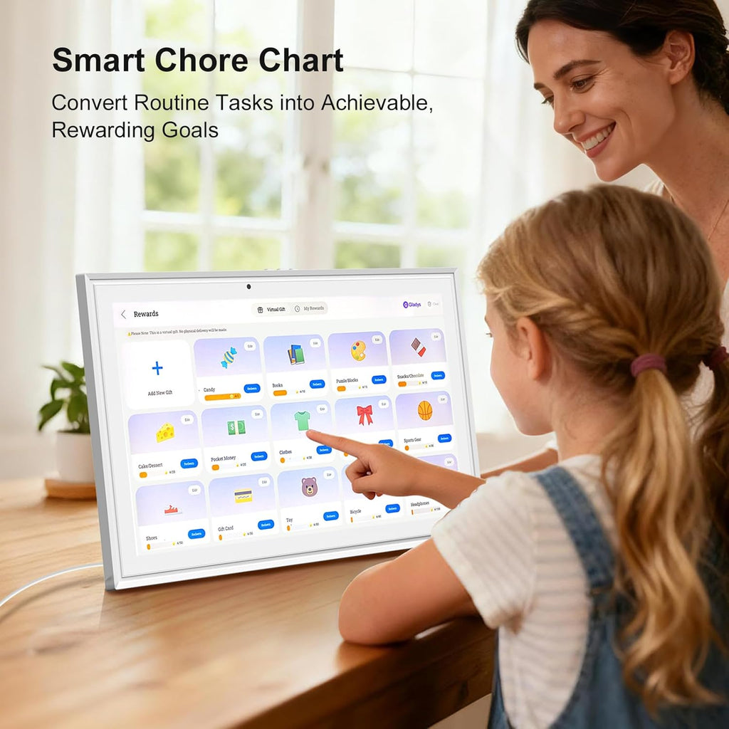 15.6 Inch Smart Digital Calendar with FREE APP for Fridge & Wall Touch Screen, Magnetic Refrigerator Mount, Electronic Planner for Office Desk, Auto Sync Schedules, Family Chore Chart, White