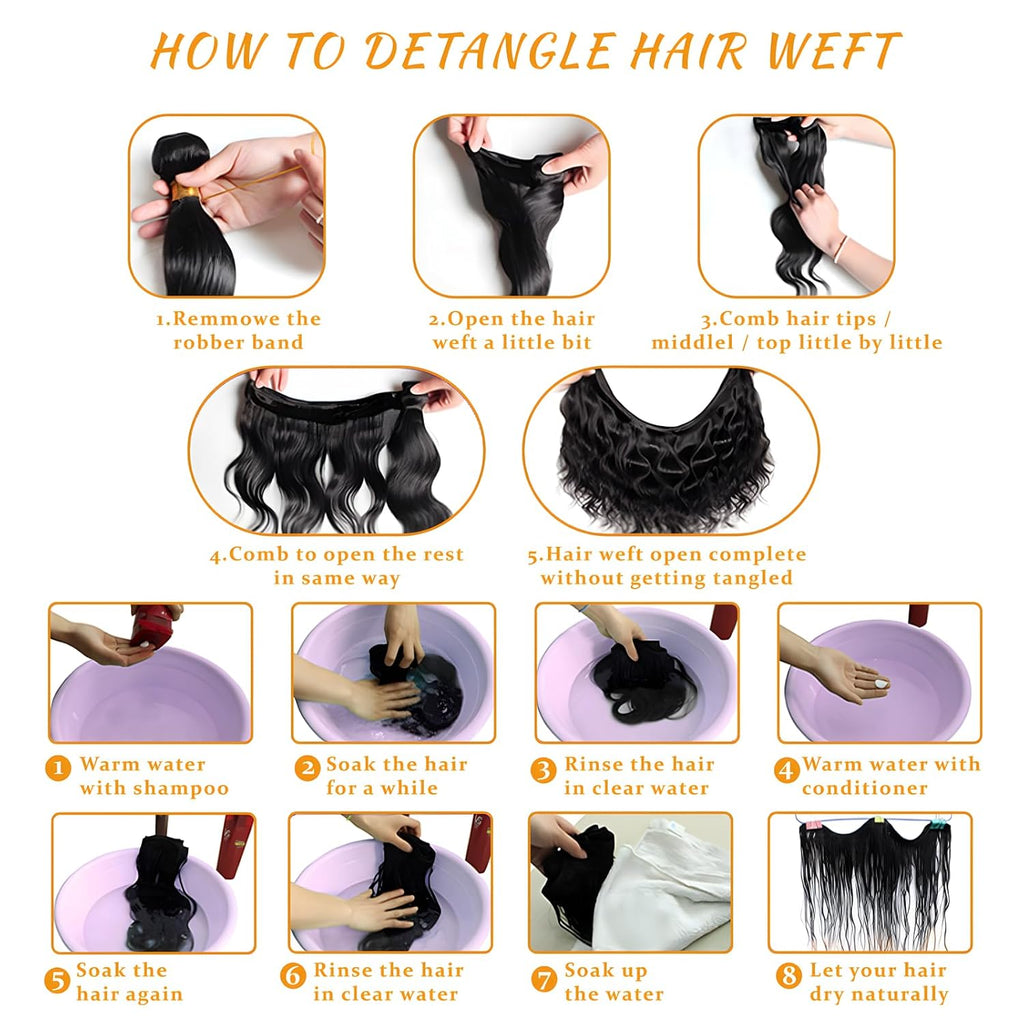 Brbeawor 14A Brazilian Body Wave Bundles Human Hair 22 24 26 Inch 100% Real Raw Virgin Human Hair Bundles Body Wave 3 Bundles Human Hair Extension Natural Color（22 24 26）