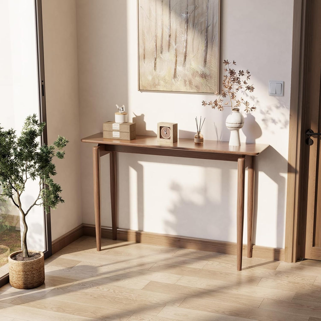 AQIMUELE Wood Console Table Walnut Entryway Table, Thin Console Table, Sofa Tables for Living Room (47.2'')