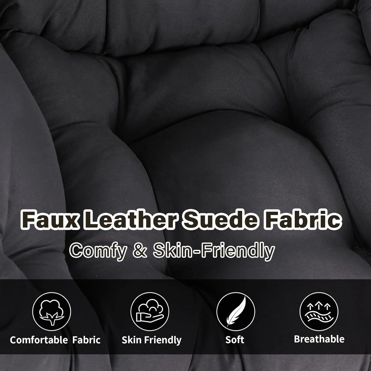 Lazy Chair with Ottoman, Modern Accent Chair Contemporary Lounge Leisure Sofa Chair with Armrests, Reading Chair and Folding Footstool Set for Living Room, Bedroom, Office, Black