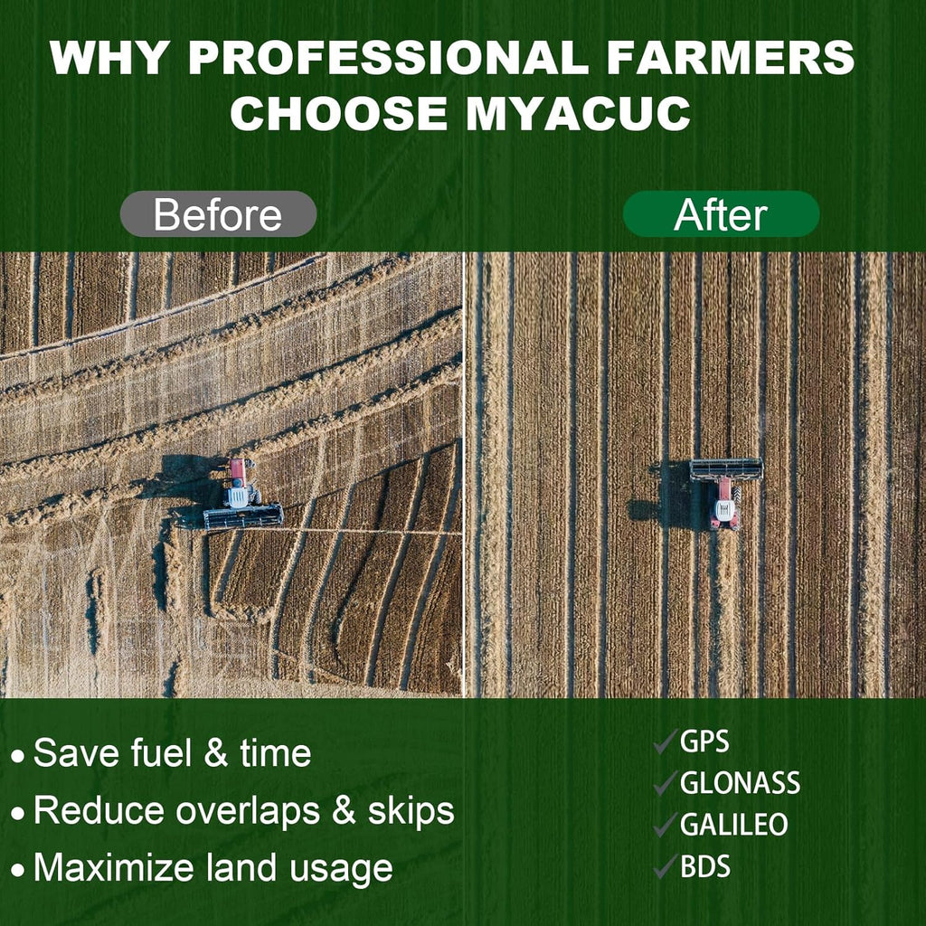 Tractor GPS Navigator for Precision Farming, GNSS Agricultural Farming Navigator with 9" Touch Screen Suitable for Spraying Plowing and Sowing Farmland Activities Automatic Positioning
