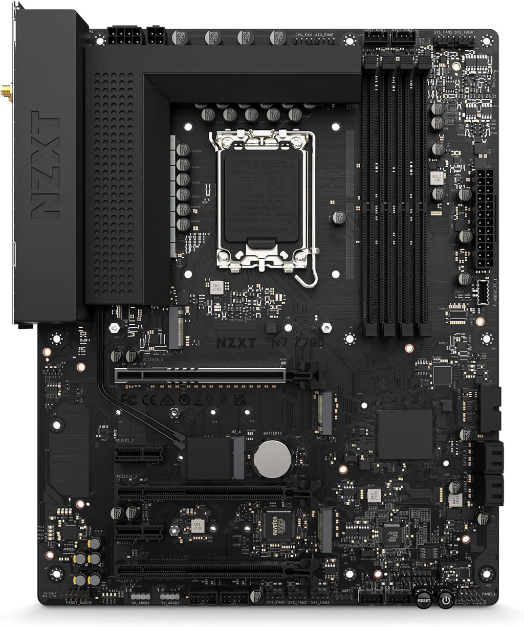 NZXT N7 Z790 Motherboard - N7-Z79XT-B1 - Intel Z790 chipset (Supports 12th &13th Gen CPUs) - ATX Gaming Motherboard - Integrated I/O Shield - WiFi 6E connectivity - Bluetooth - Black (Renewed)