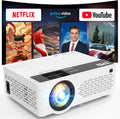 TMY 1080P Full HD Portable Mini Projector, Bluetooth Movie Projector, Compatible with TV Stick/Smartphone/PC/Game Console/HDMI/USB, Indoor & Outdoor Use, Built in Netflix app