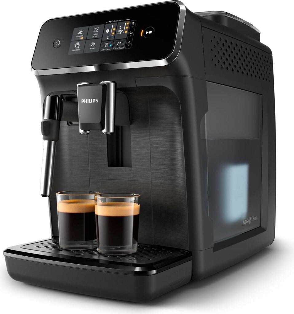 Philips Kaffeevollautomat Series 2200 EP2220/10, mattschwarz, mit Milchaufschäumer, 1,8 Liter, Touchscreen, 2 Getränke