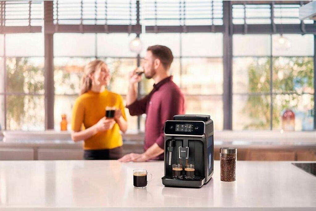 Philips Kaffeevollautomat Series 2200 EP2220/10, mattschwarz, mit Milchaufschäumer, 1,8 Liter, Touchscreen, 2 Getränke