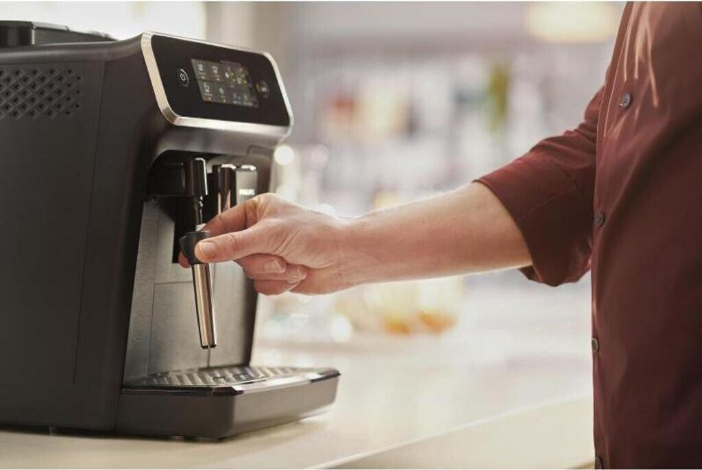 Philips Kaffeevollautomat Series 2200 EP2220/10, mattschwarz, mit Milchaufschäumer, 1,8 Liter, Touchscreen, 2 Getränke